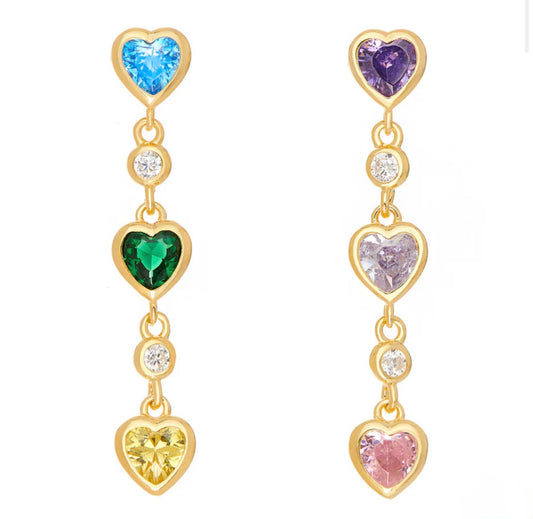 Dangle heart earrings 925