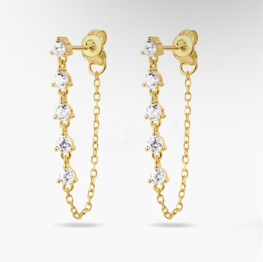 Cristal chain earrings 925