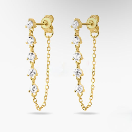 Cristal chain earrings 925