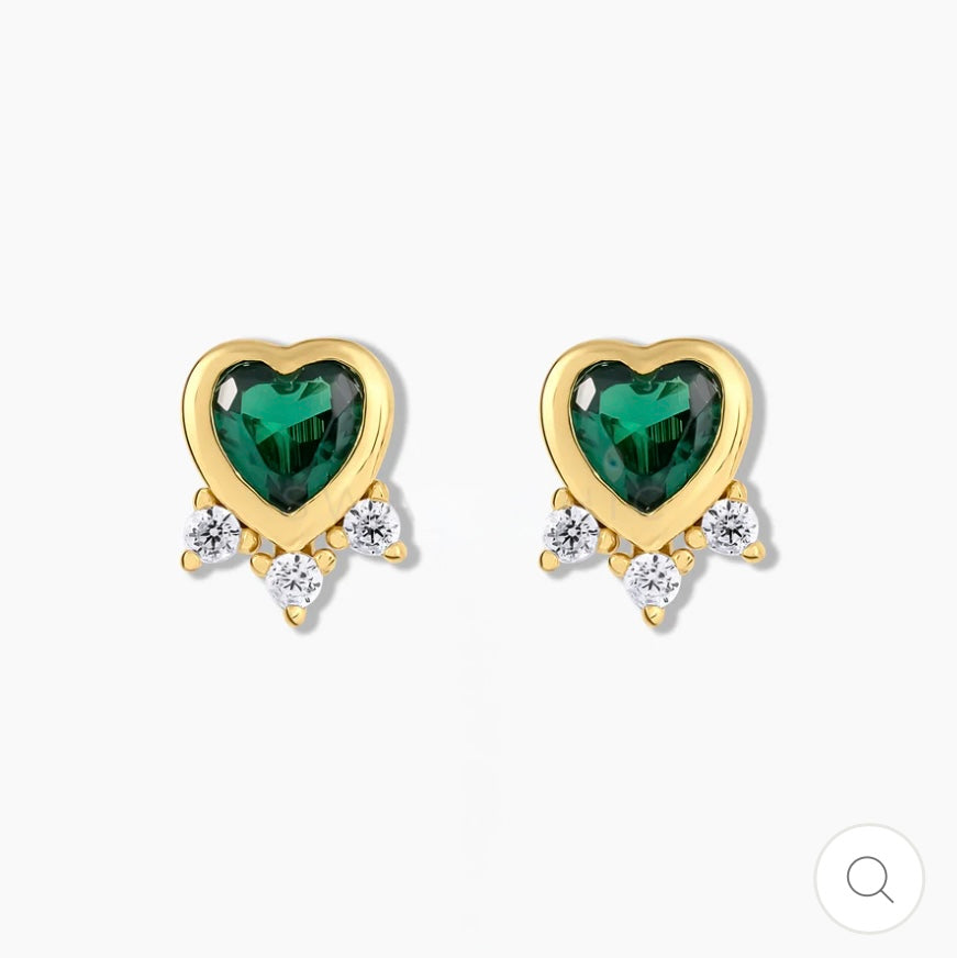 Diamond heart earrings 925