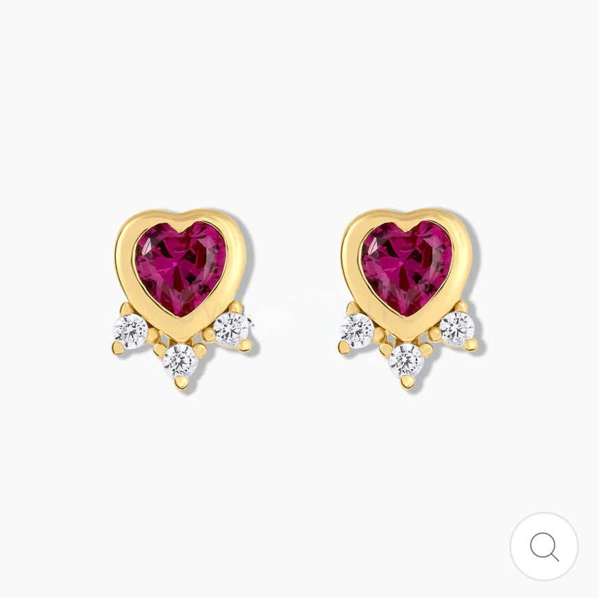Diamond heart earrings 925