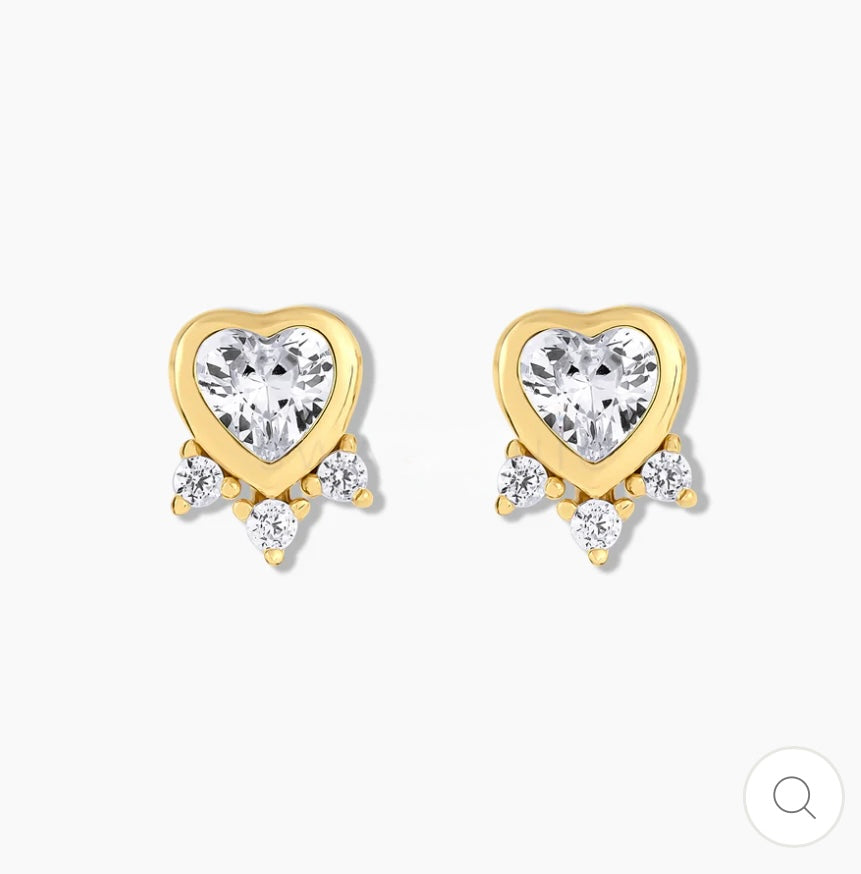 Diamond heart earrings 925
