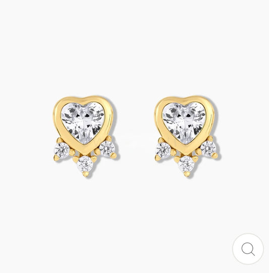 Diamond heart earrings 925