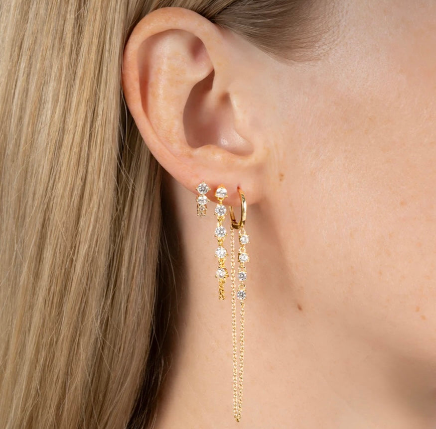 Cristal chain earrings 925