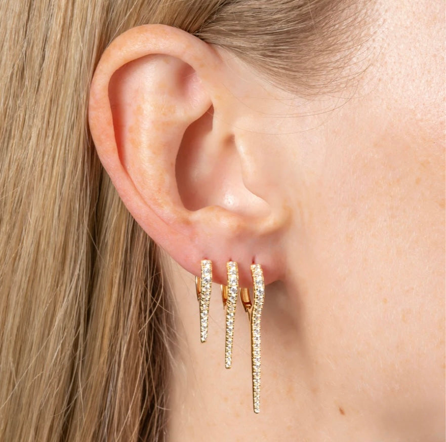 Spike huggies earrings 925