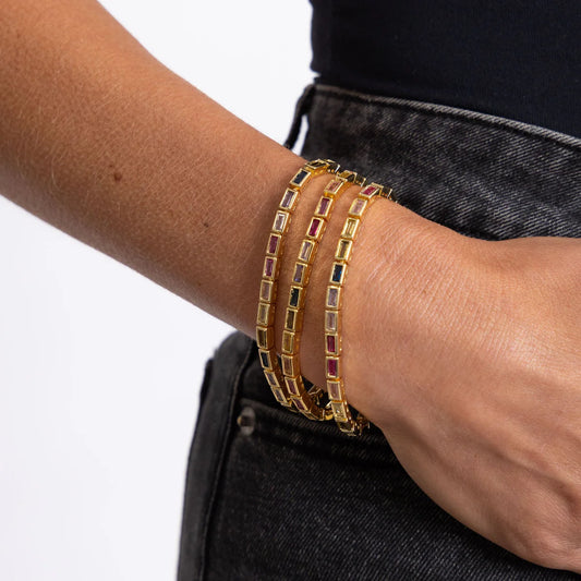 Lainey square tennis bracelet