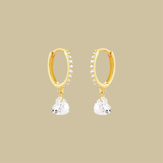 Heart huggies earrings