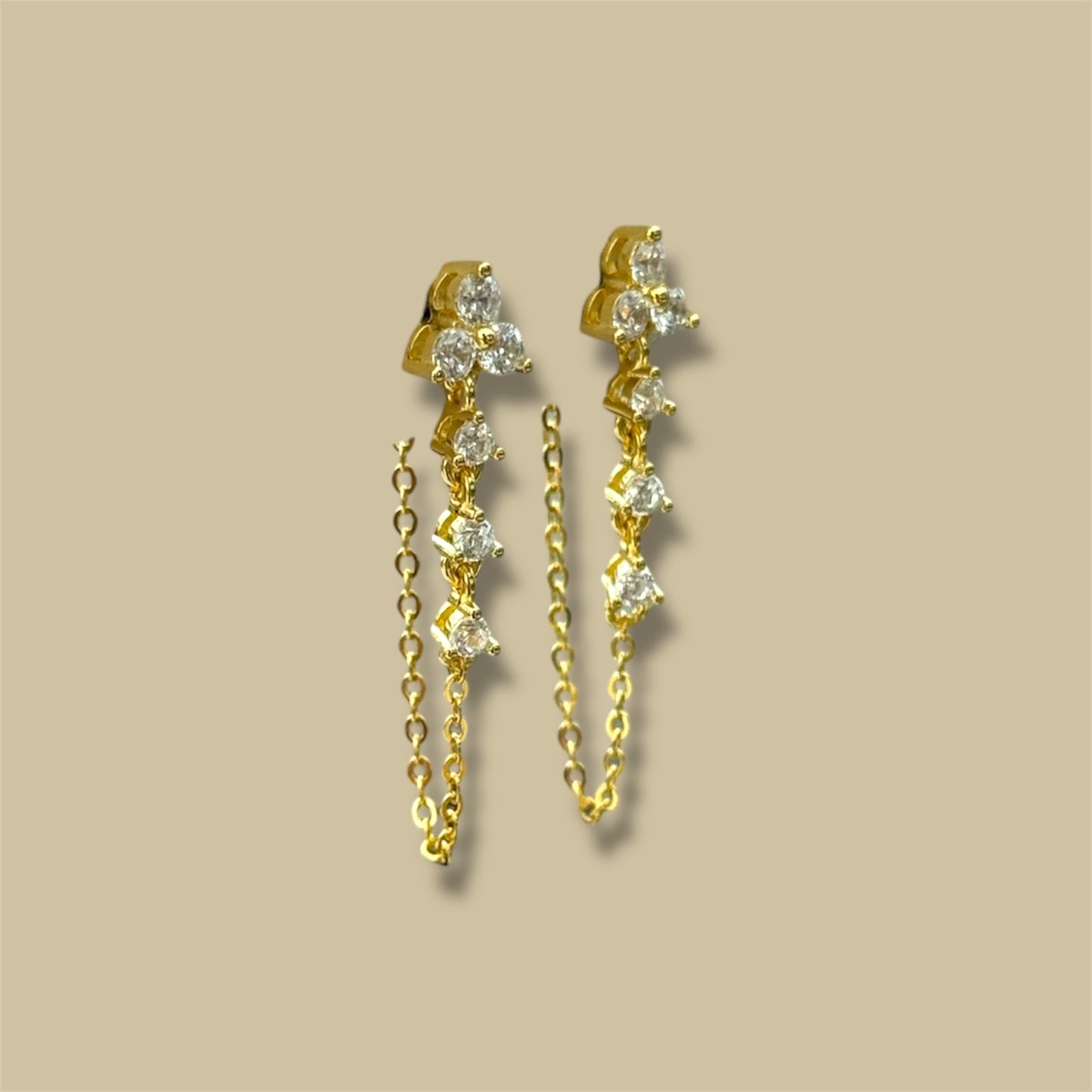 Dot chain earrings 925