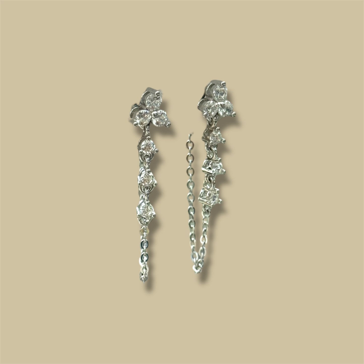 Dot chain earrings 925