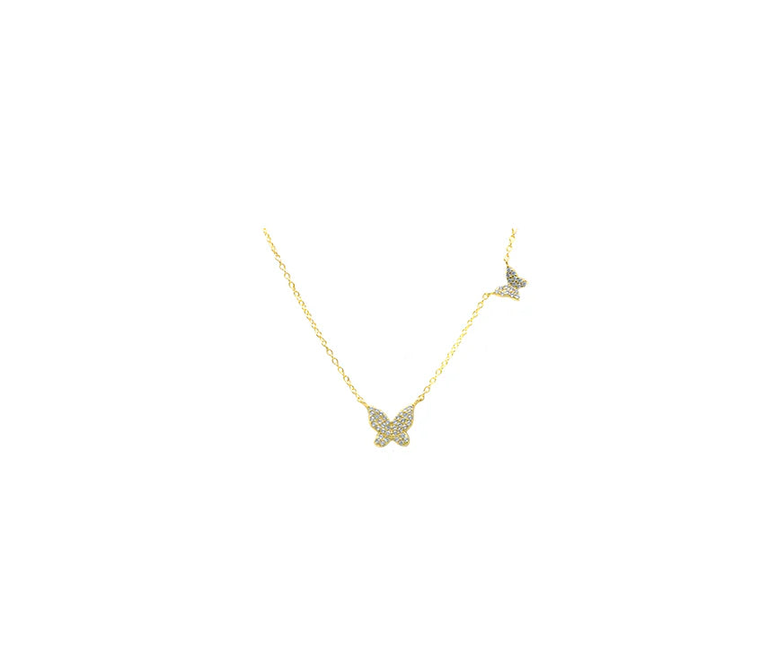 Butterfly pave necklace 925