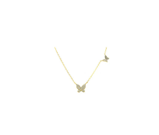 Butterfly pave necklace 925