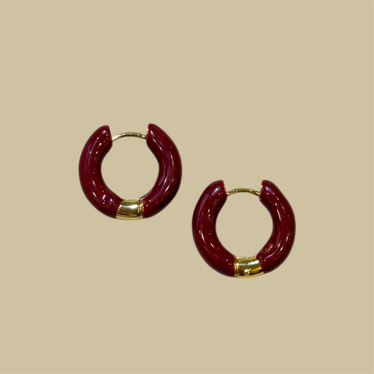 Wine round earrings