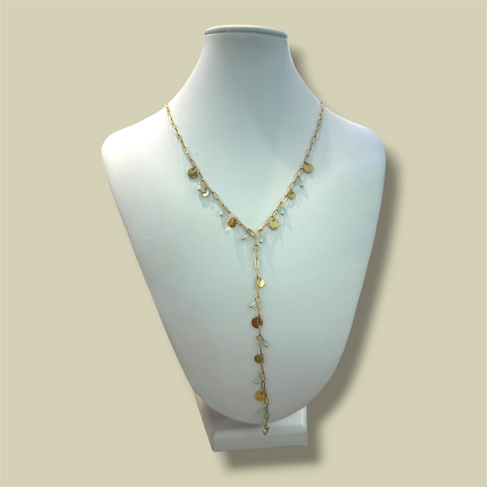 Blue lariat necklace