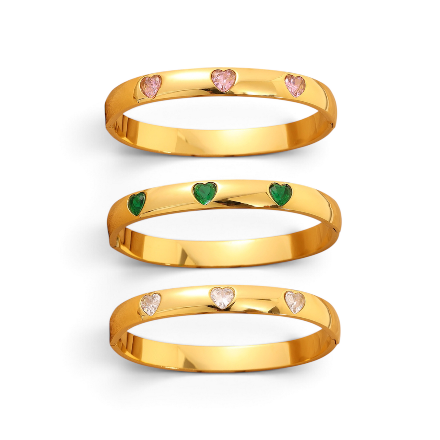 Diamond heart bangle bracelet