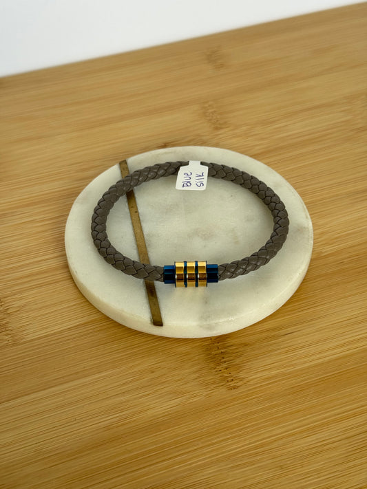 Blue silk men bracelet