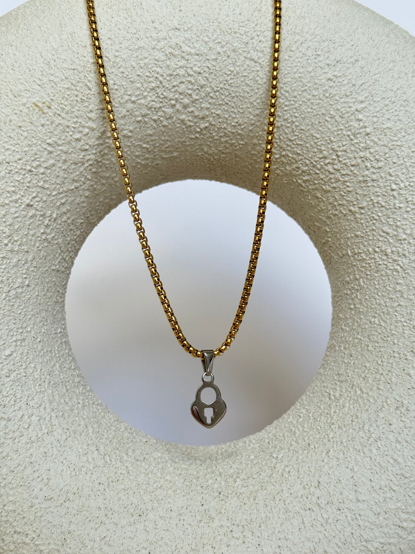 Lock heart necklace