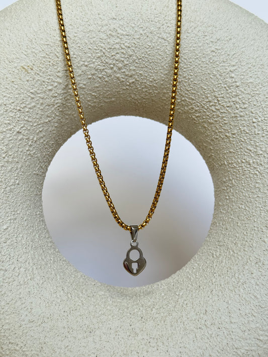 Lock heart necklace