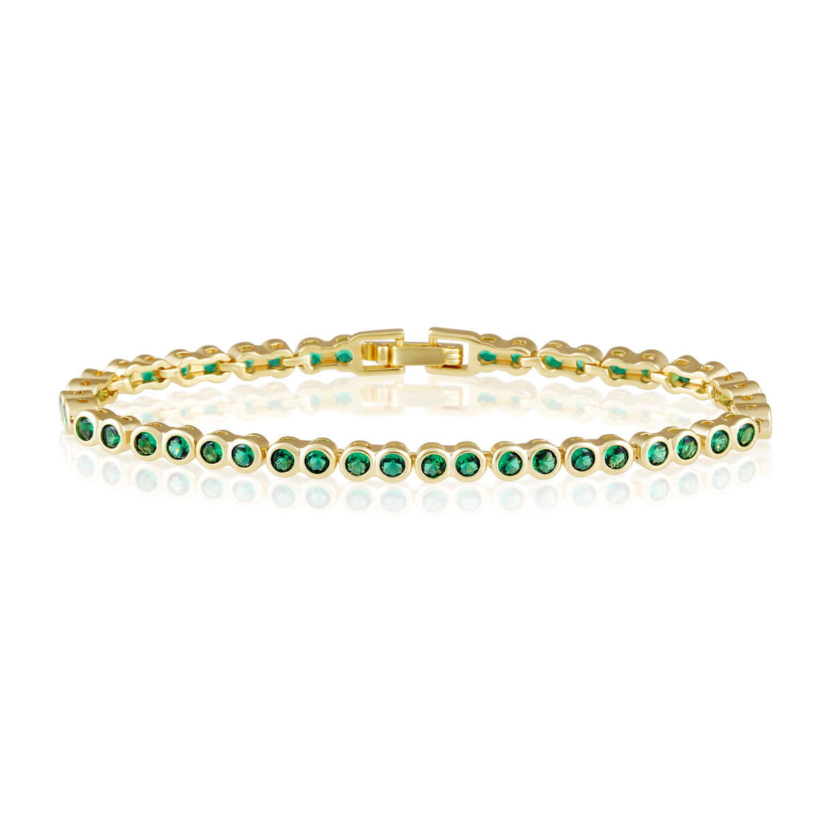 Bezzel emerald tennis bracelet