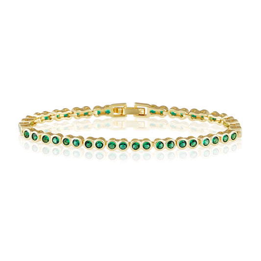 Bezzel emerald tennis bracelet