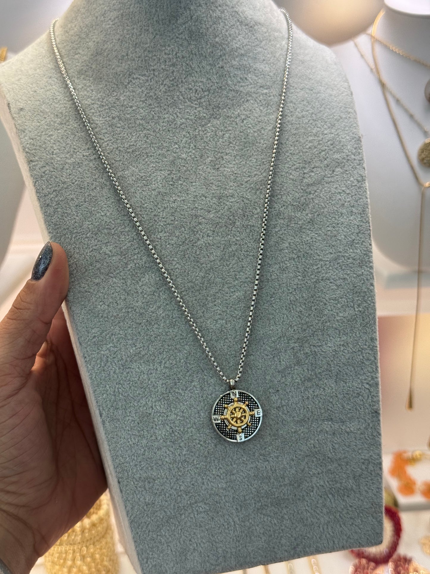 Compass men necklace