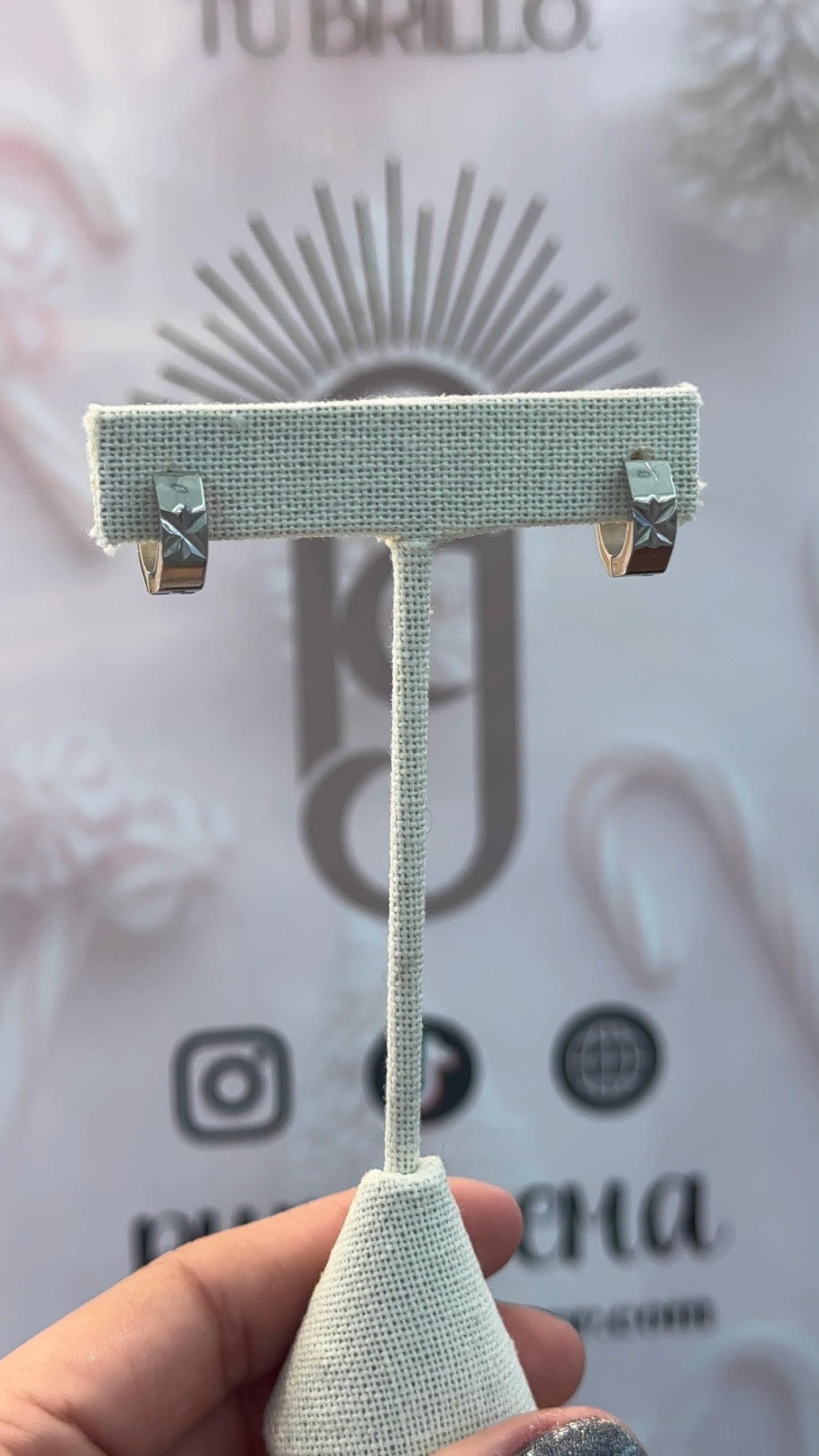 Spark huggies earrings