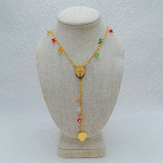 Colorful rosary necklace