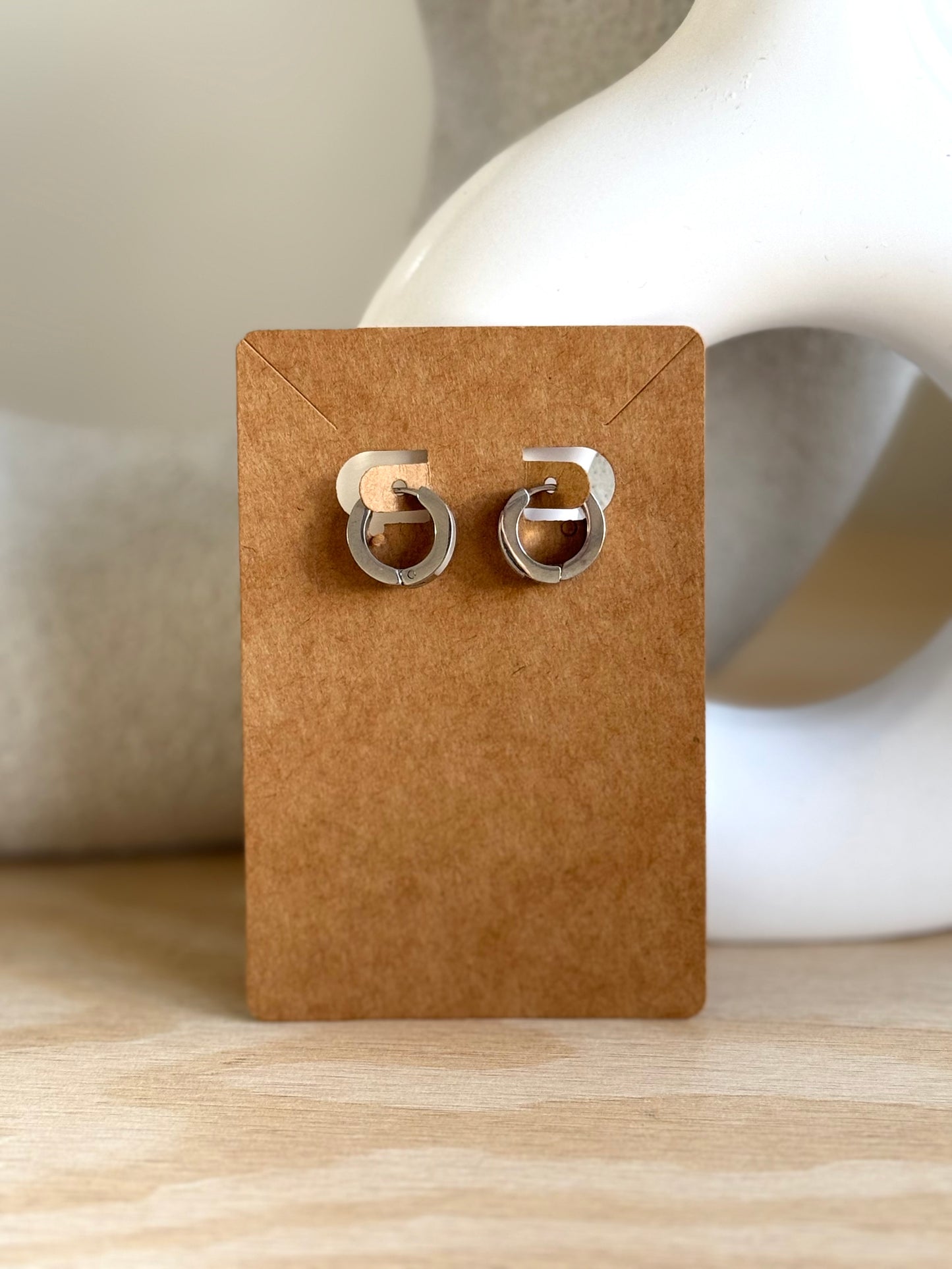 Two tones huggies earrings