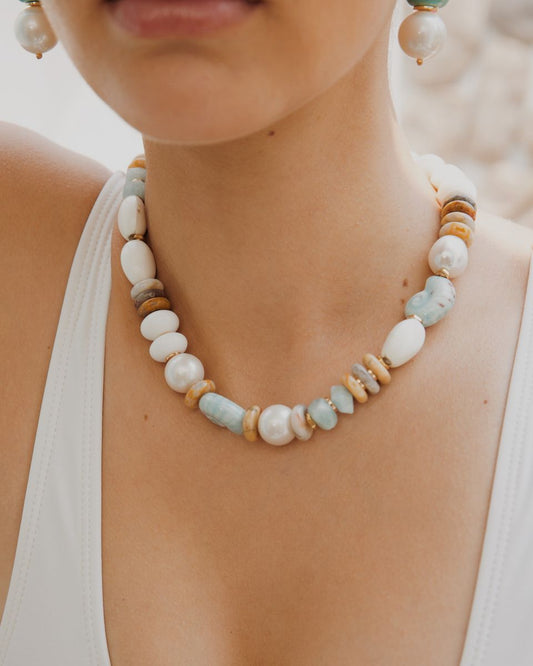 Blue beaded necklace