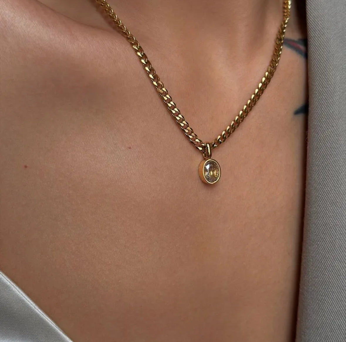 Spark drop necklace