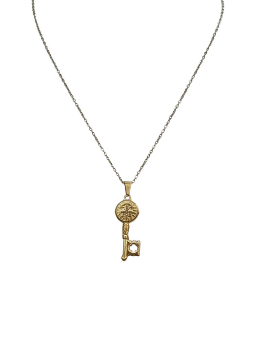 Golden key necklace