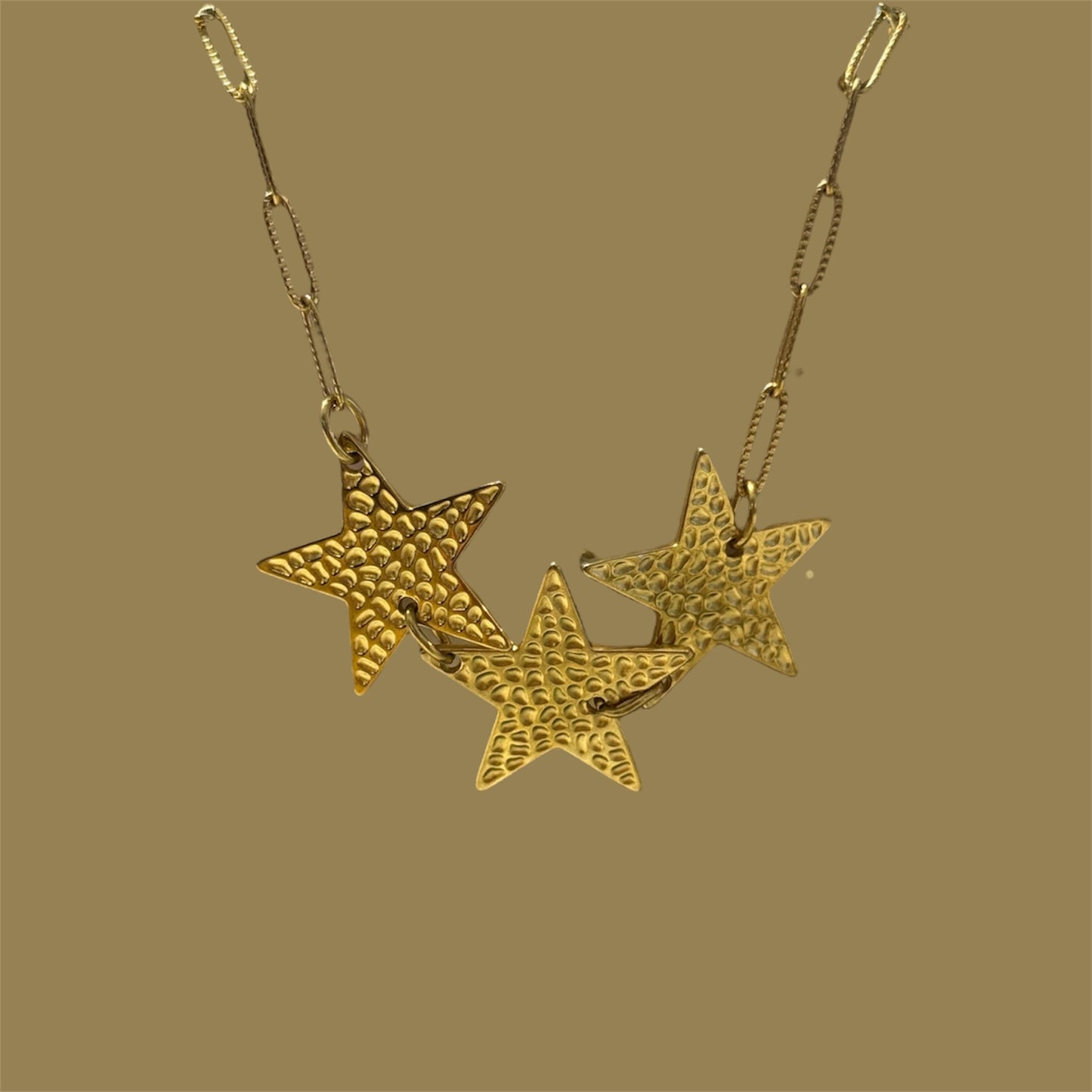 Paper clip star necklace
