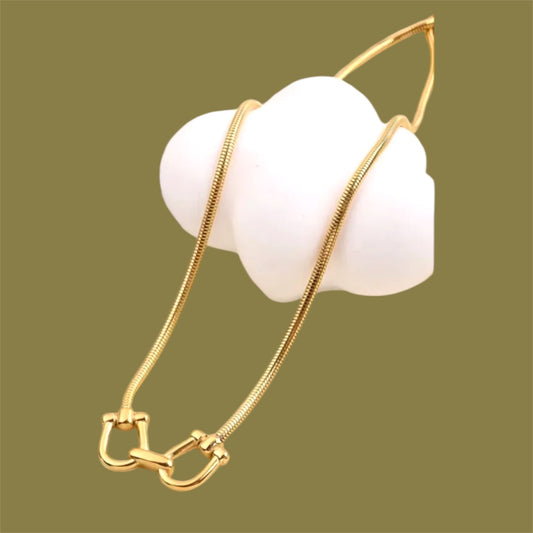 Golden buckle necklace