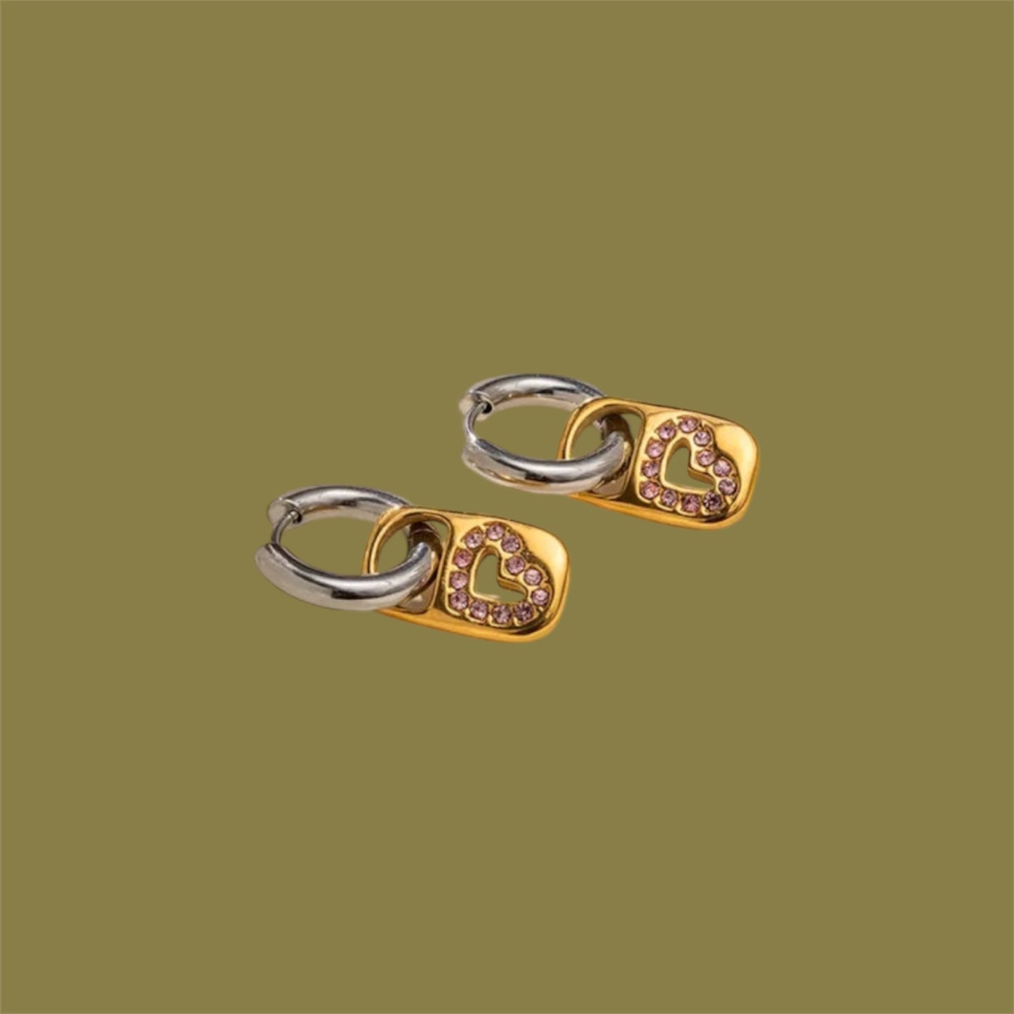 Electro heart earrings